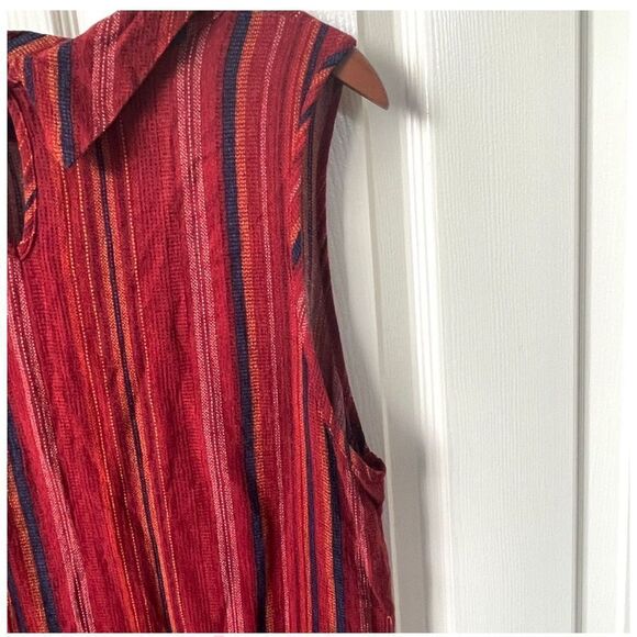 Monteau red sleeveless striped top - Picture 11 of 12